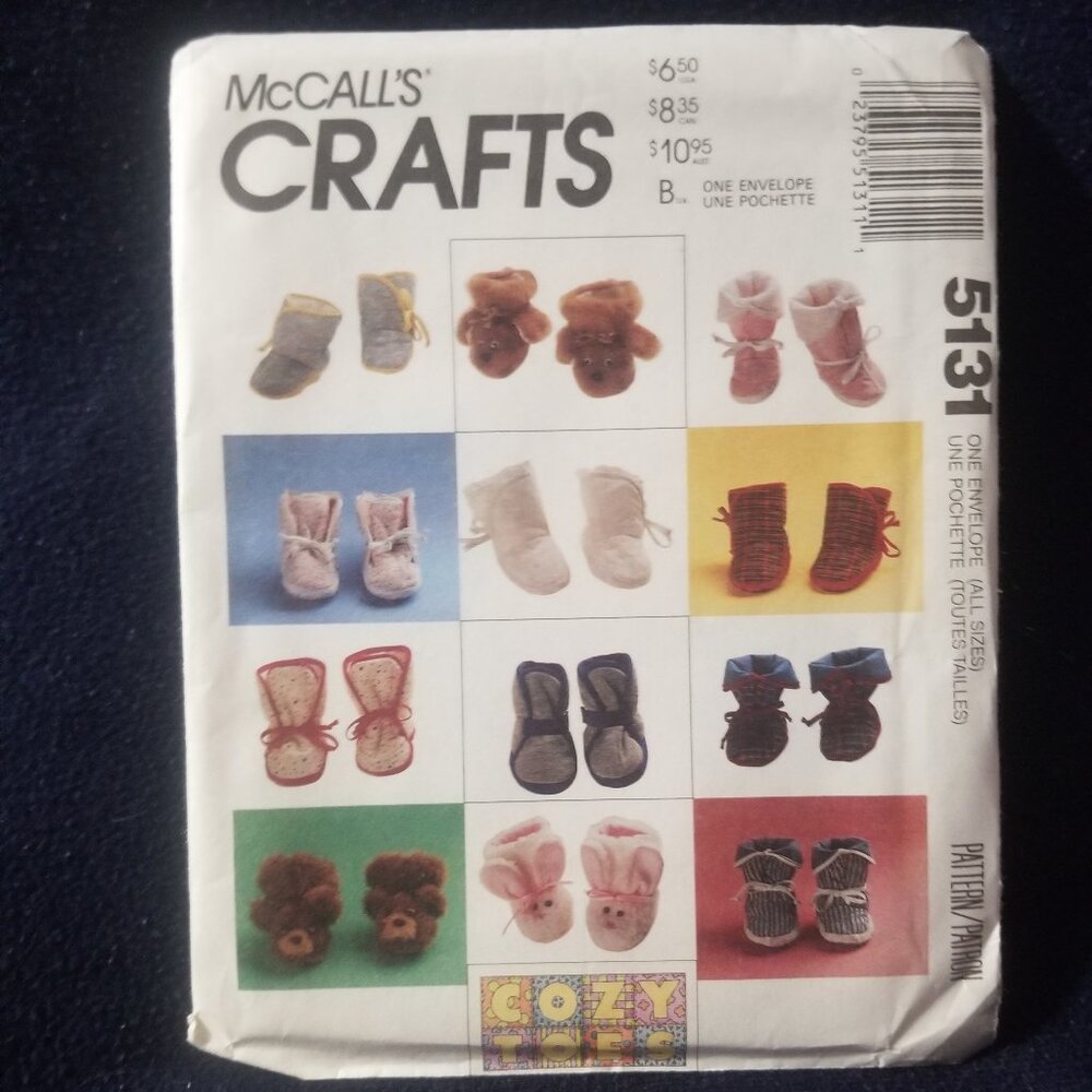 vtg McCall's Cozy Toes baby booty making guide